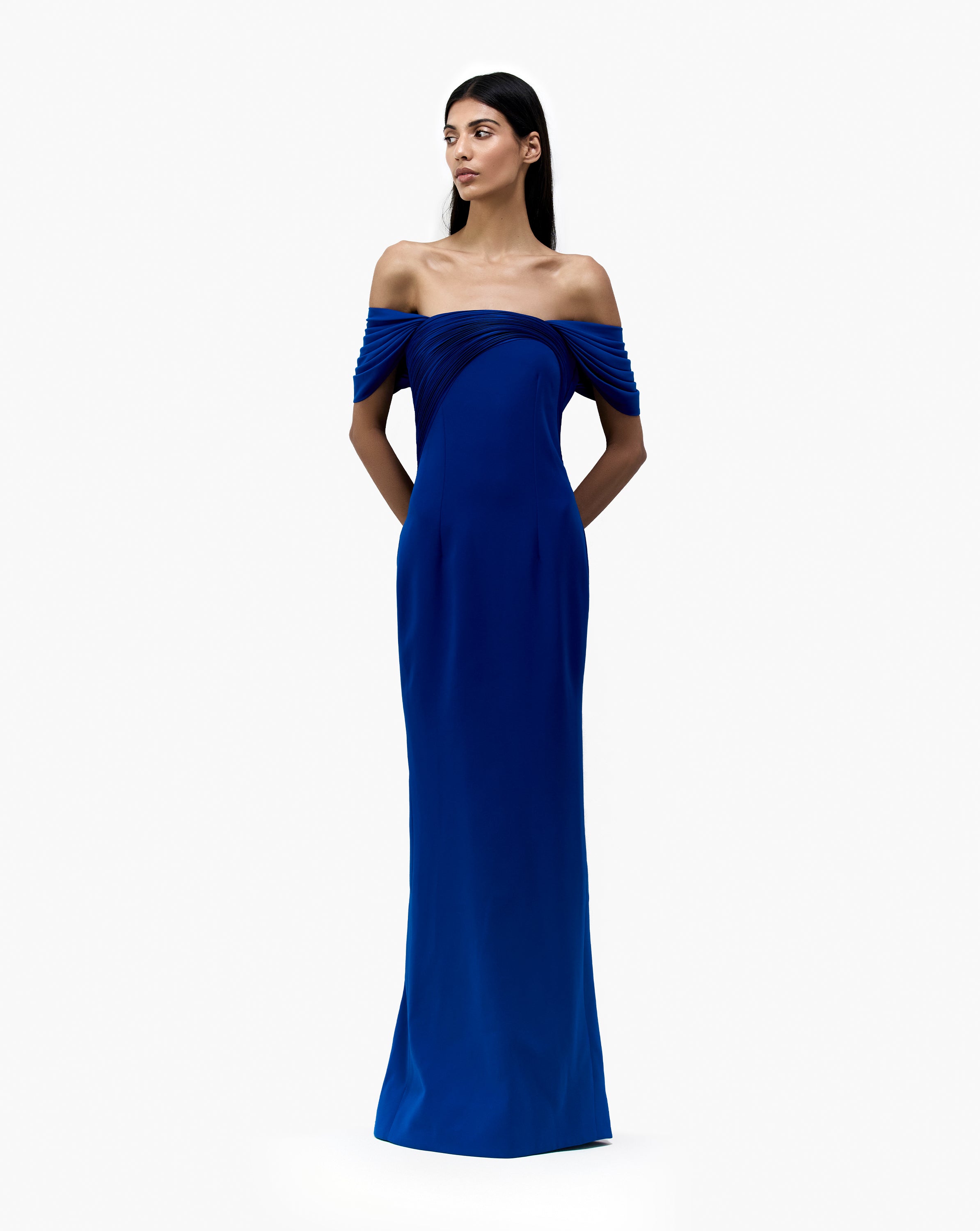 The Electric Blue Sculpted Arc Gown