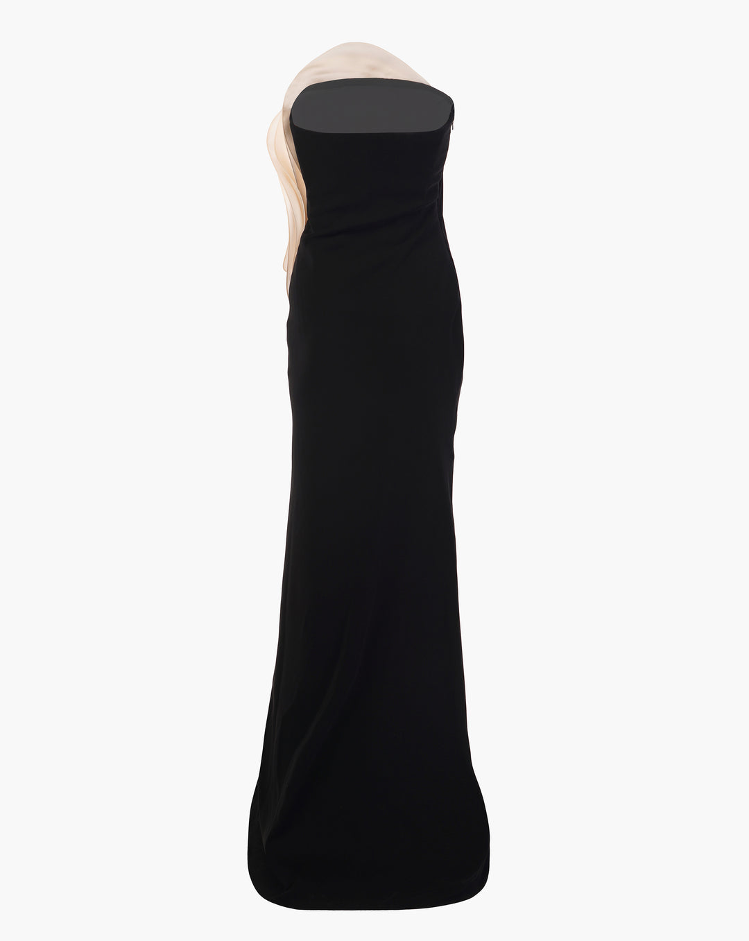 The Monochromatic Ruffle Drape Gown