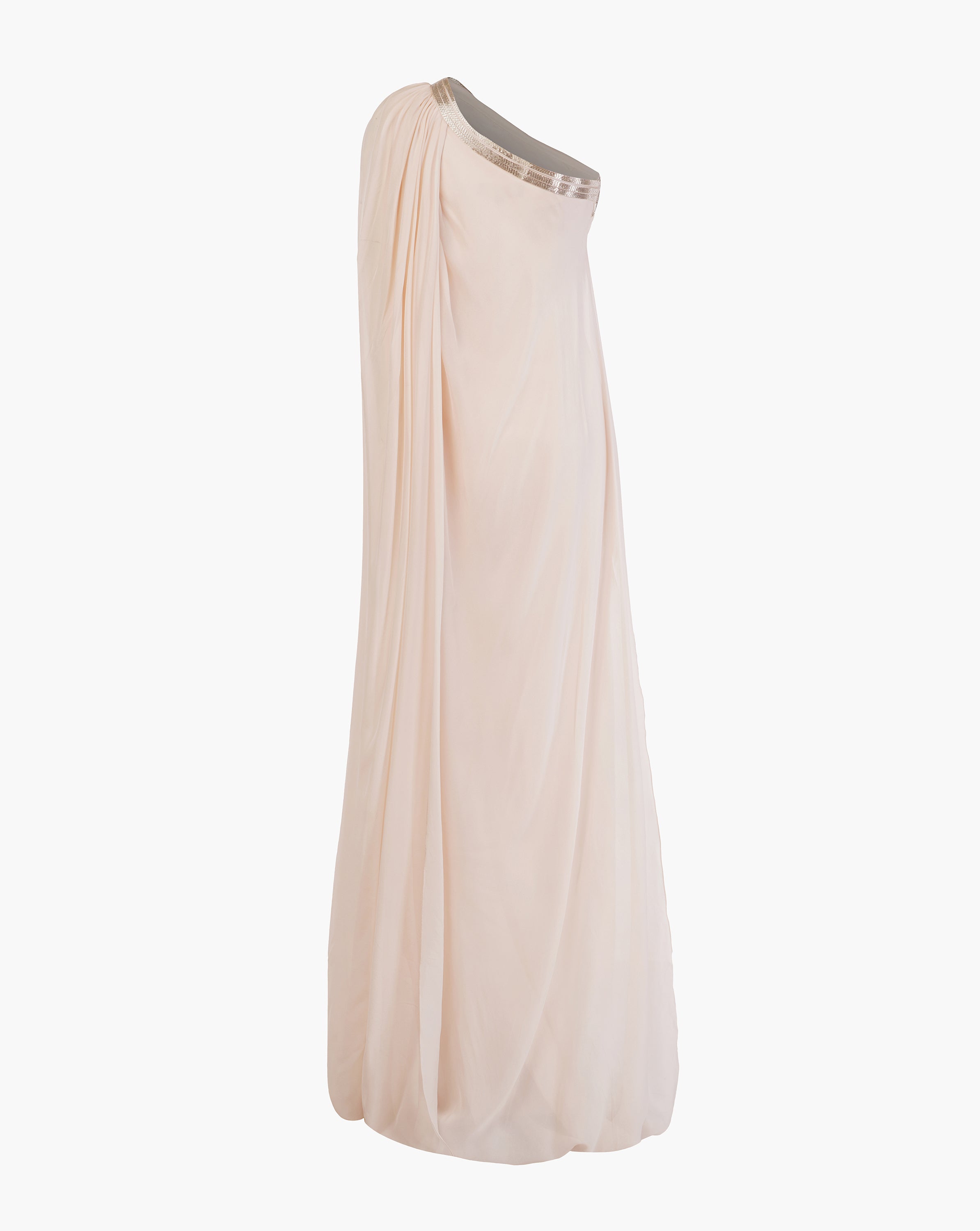 The Pearl White One-Shoulder Gown