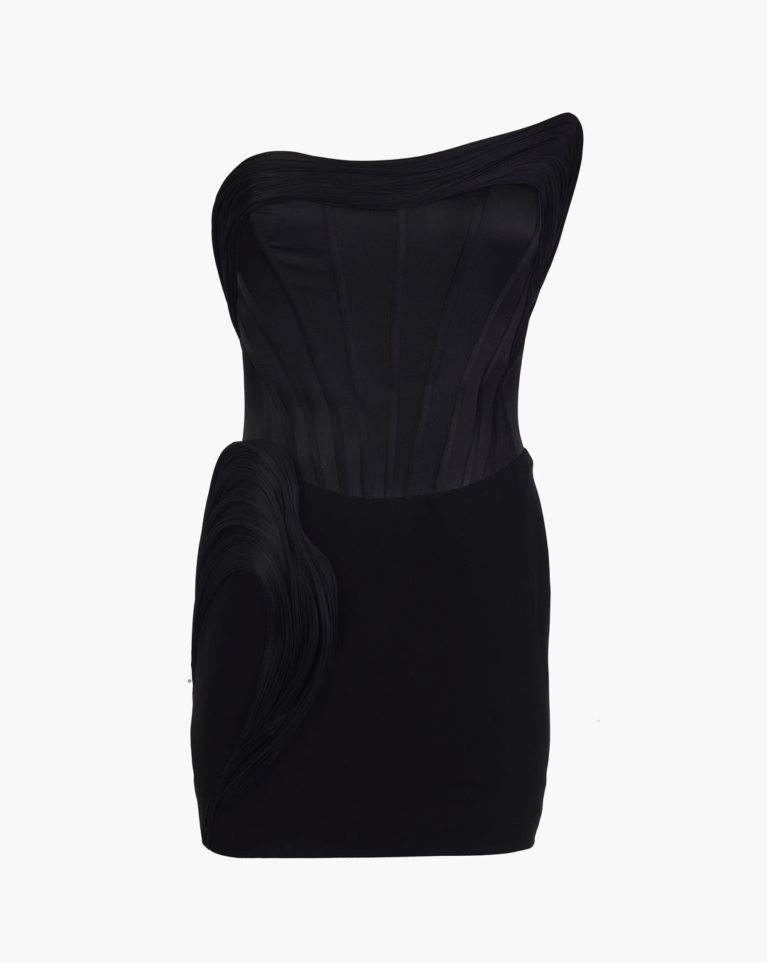 The Black Sculpted Mini Dress