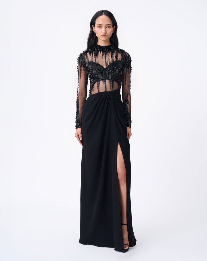 Lightfall Encrusted Crystal Bodysuit