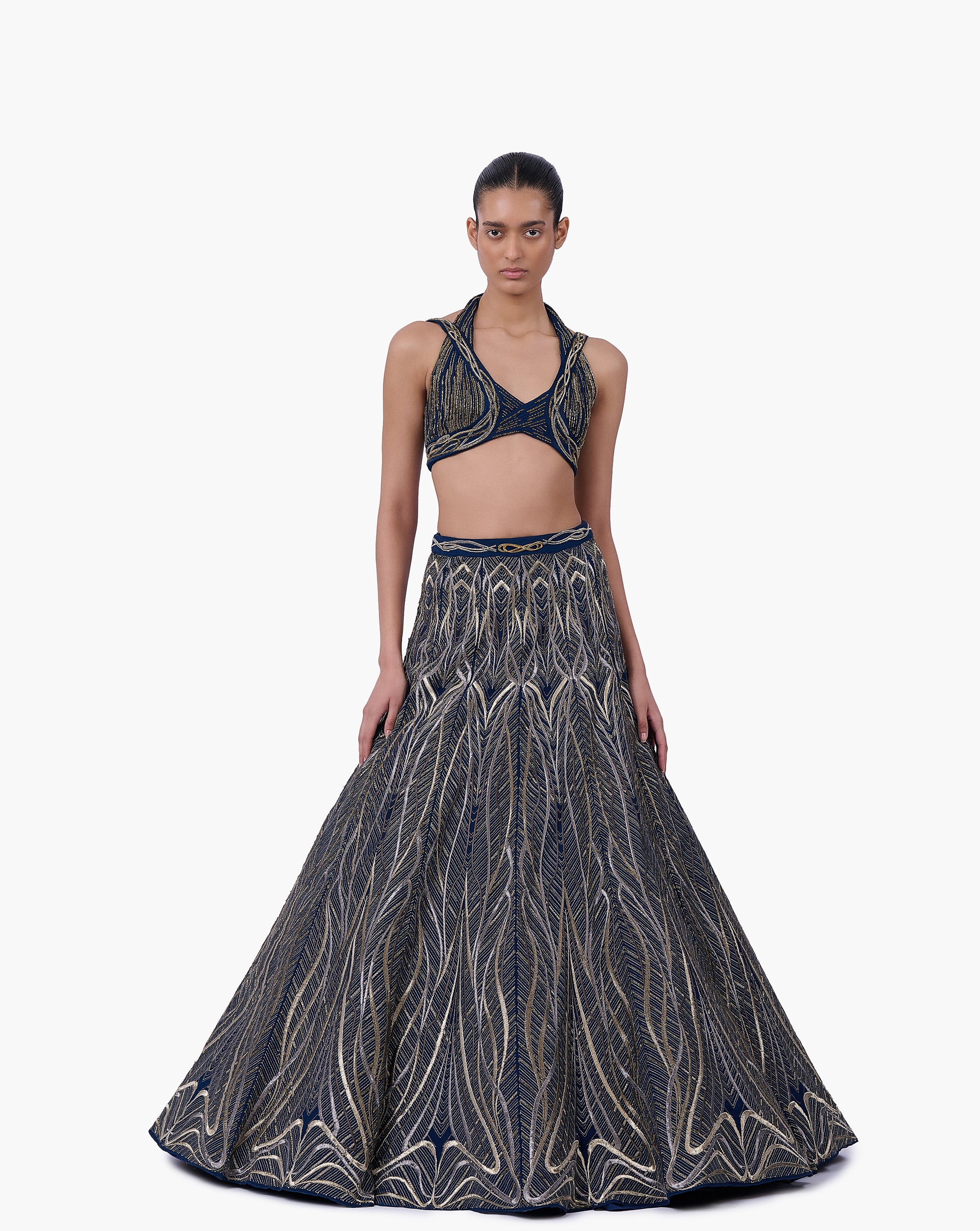 The Linear Embroidered Lehenga