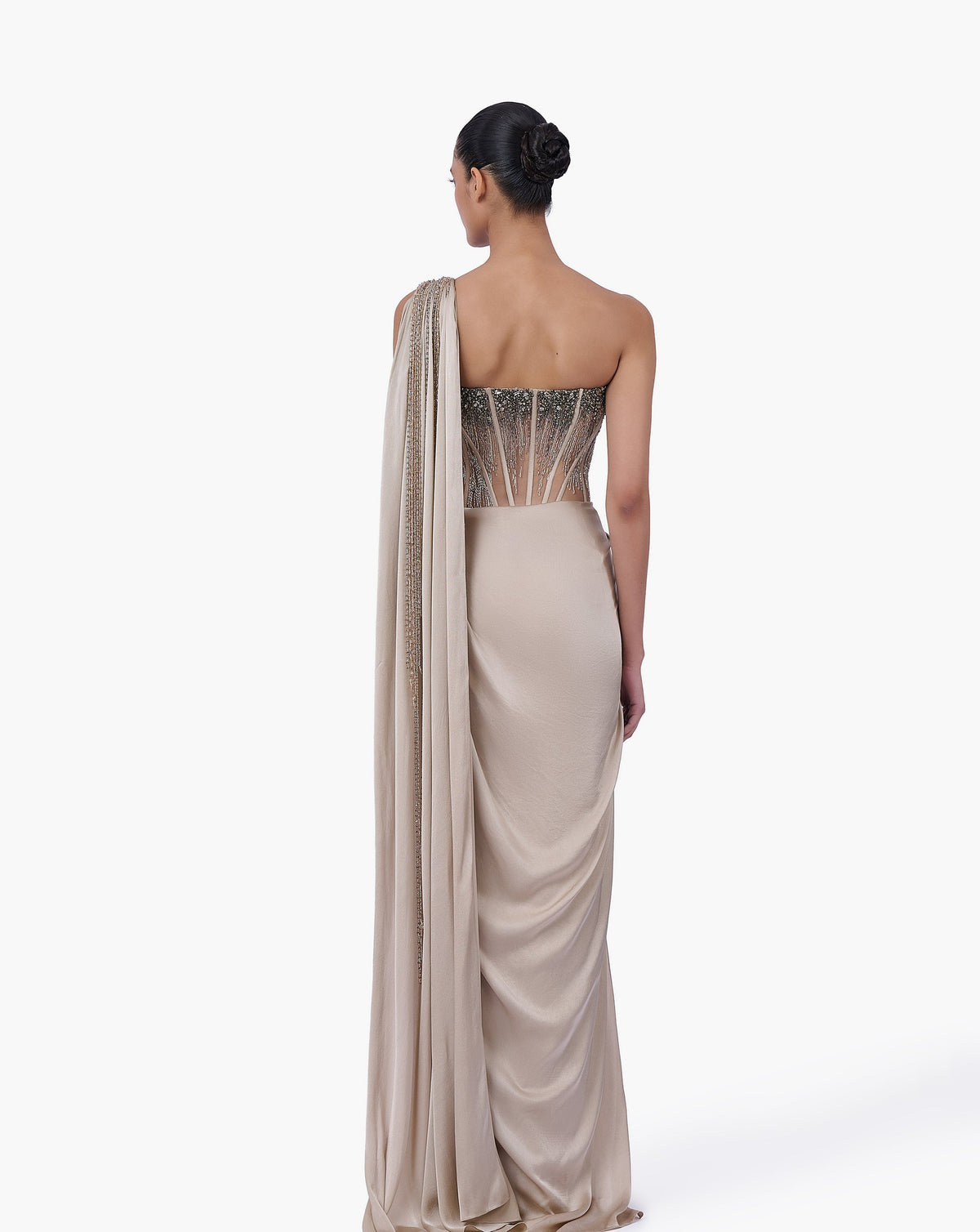 Corseted Crystal Saree Gown - Image 6
