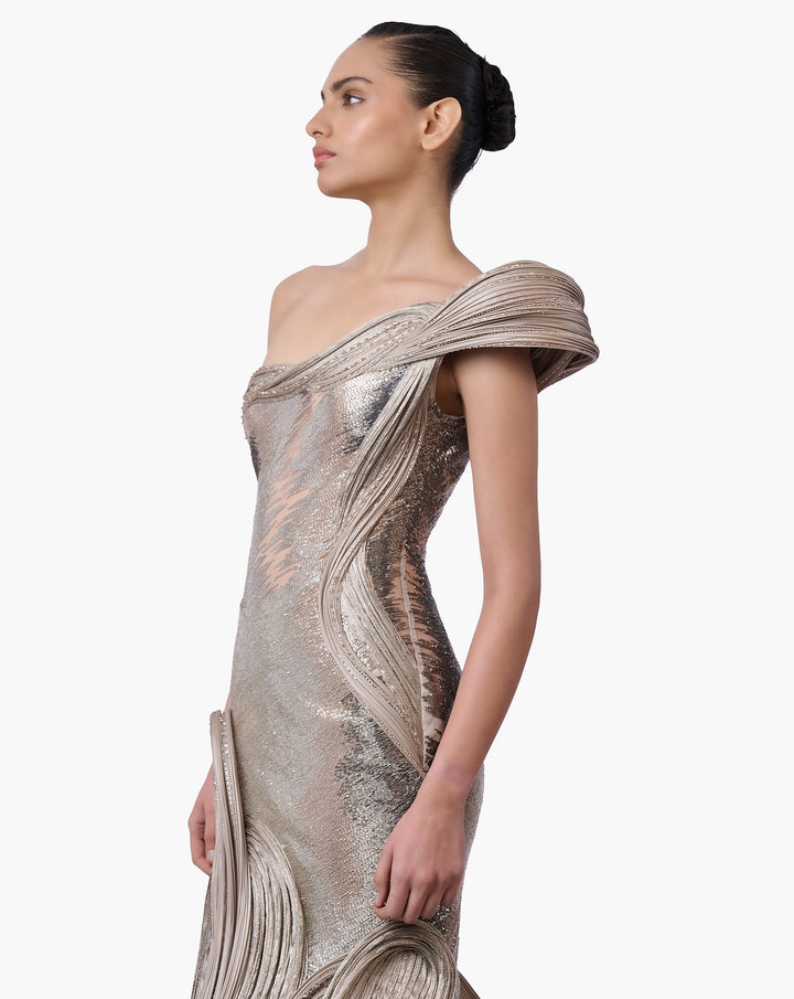The Sculpted One-Shoulder Satin Gown