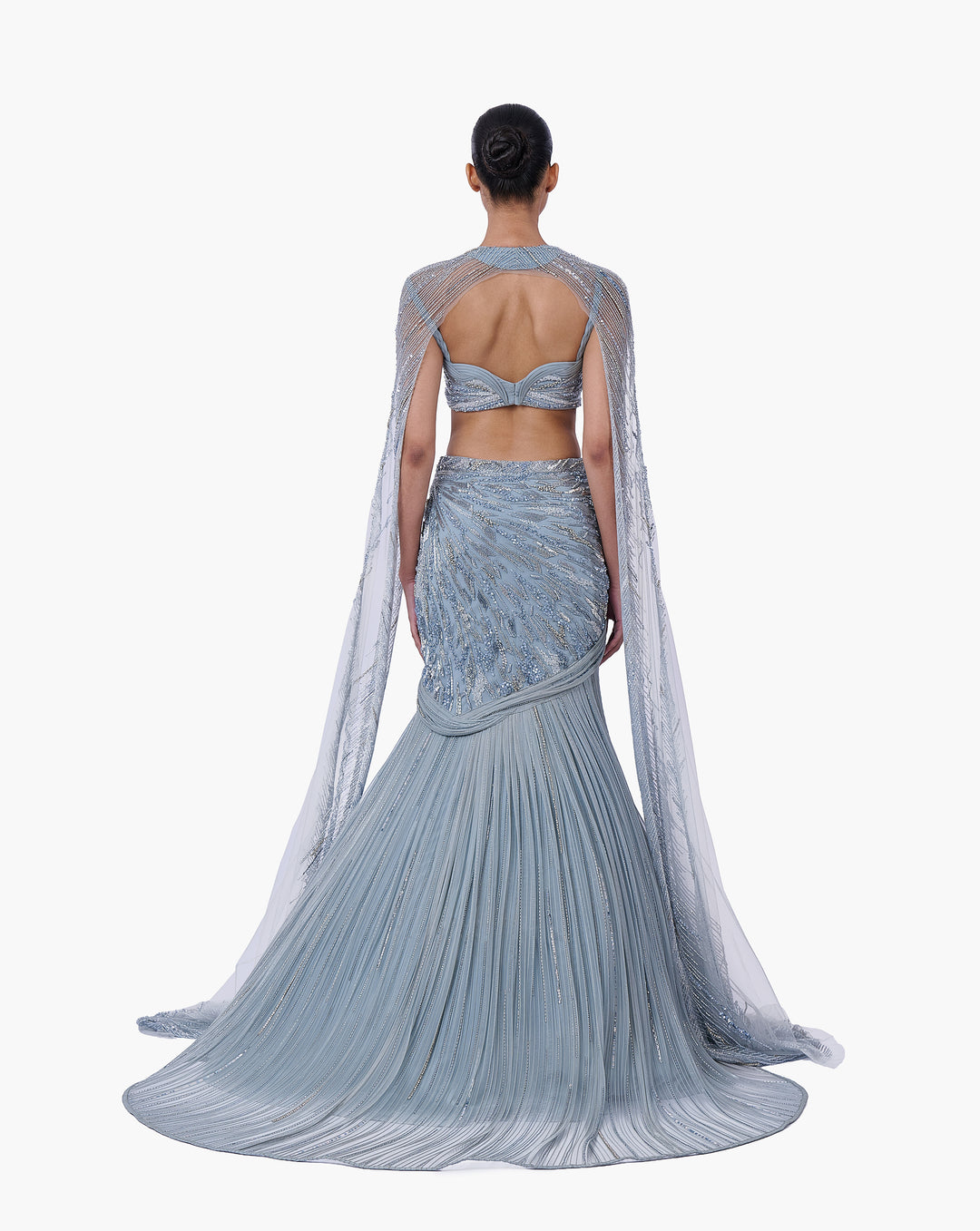 The Embellished Lehenga with Sheer Cape