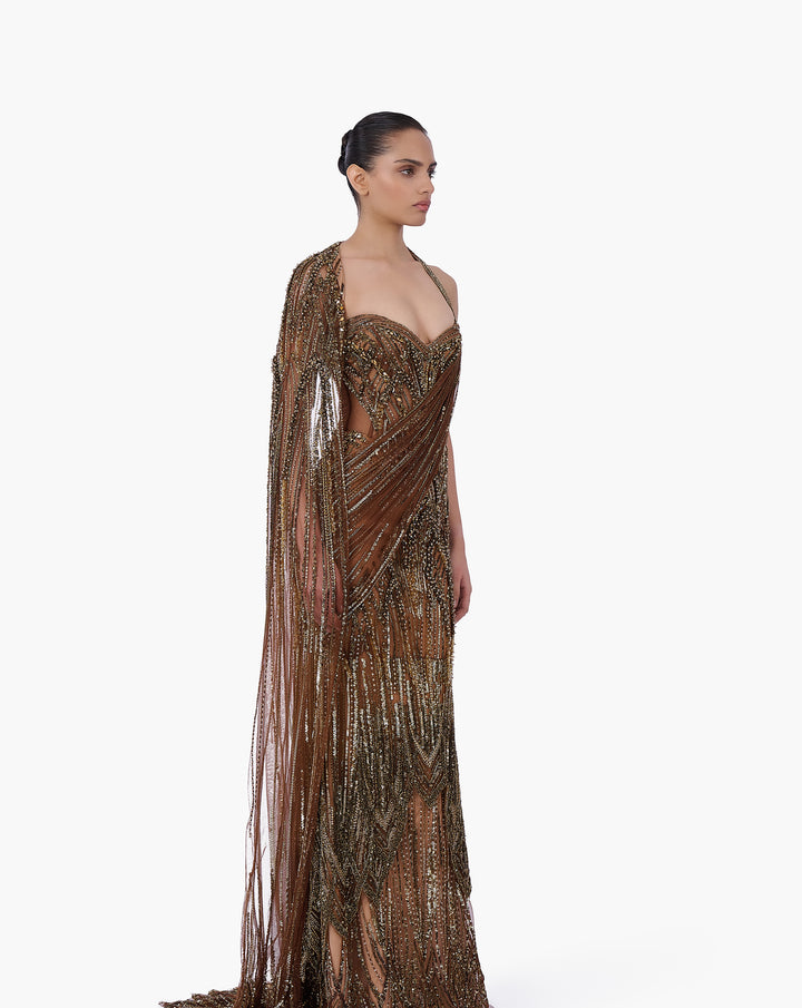 The Aurum Dominion Saree Gown