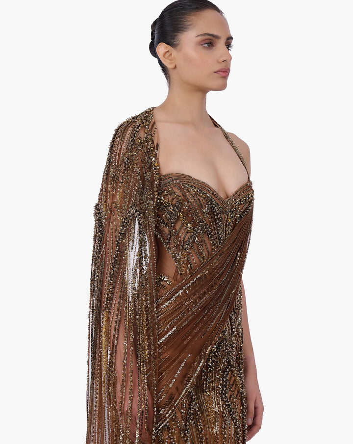 The Aurum Dominion Saree Gown