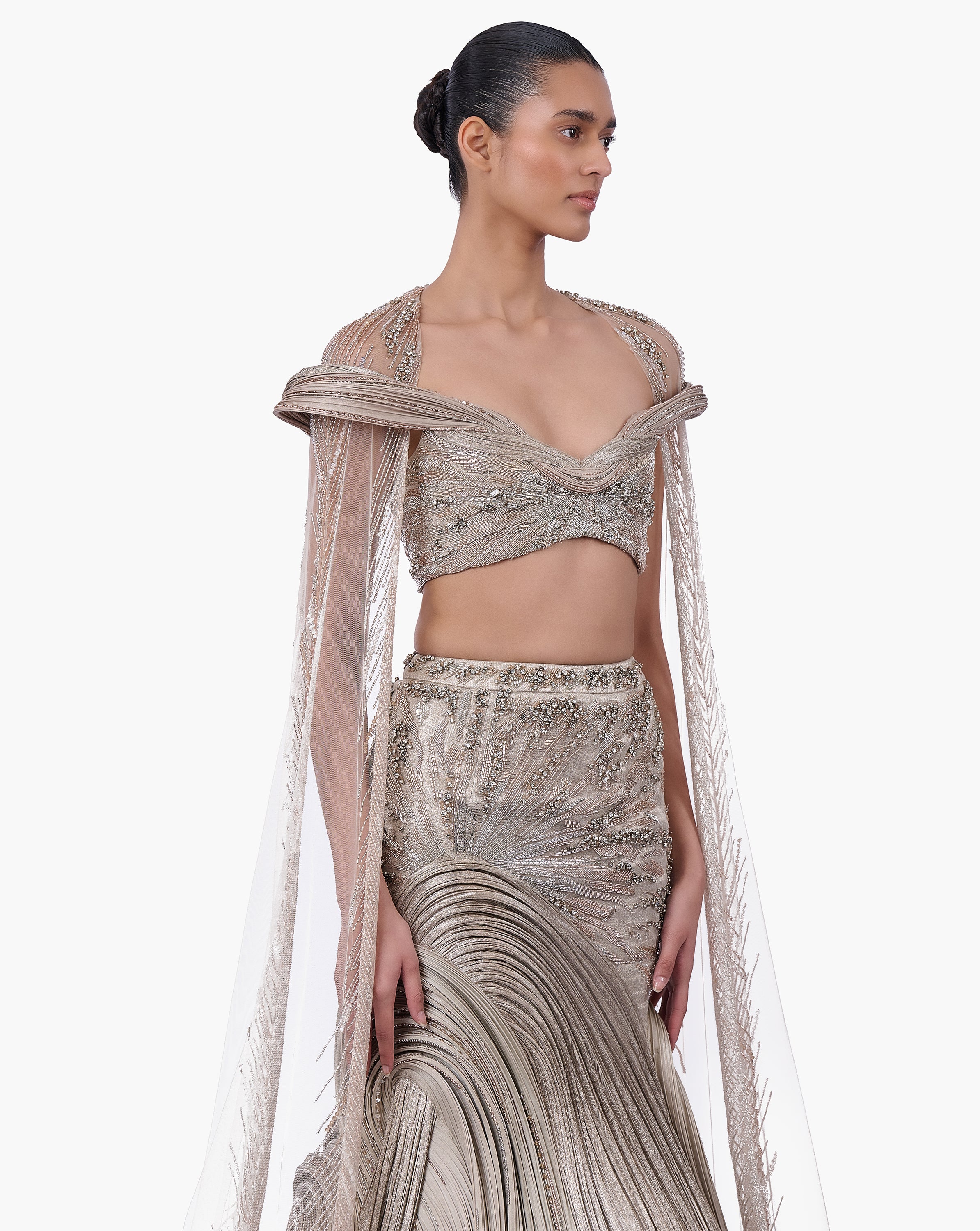 The Brocade Lehenga Set with Cape