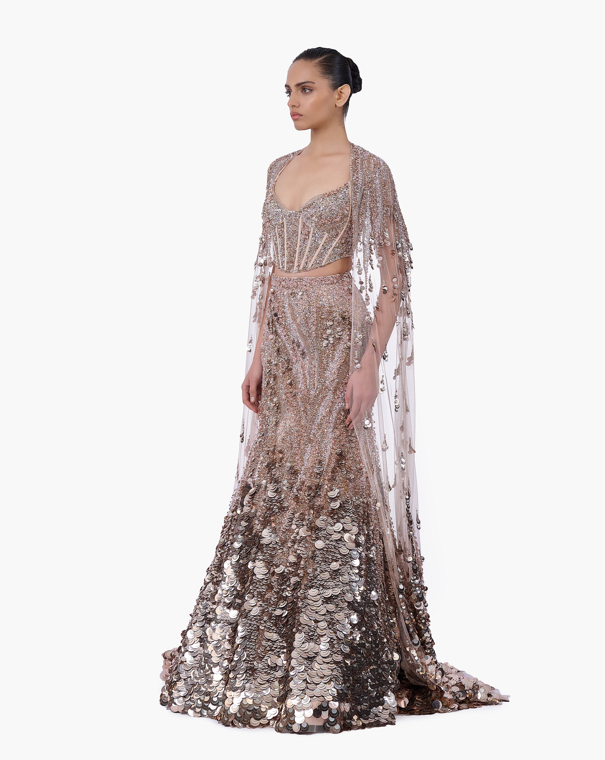 Crystallised Scale Lehenga