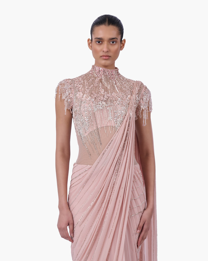 The Blush Sovereign Saree Gown