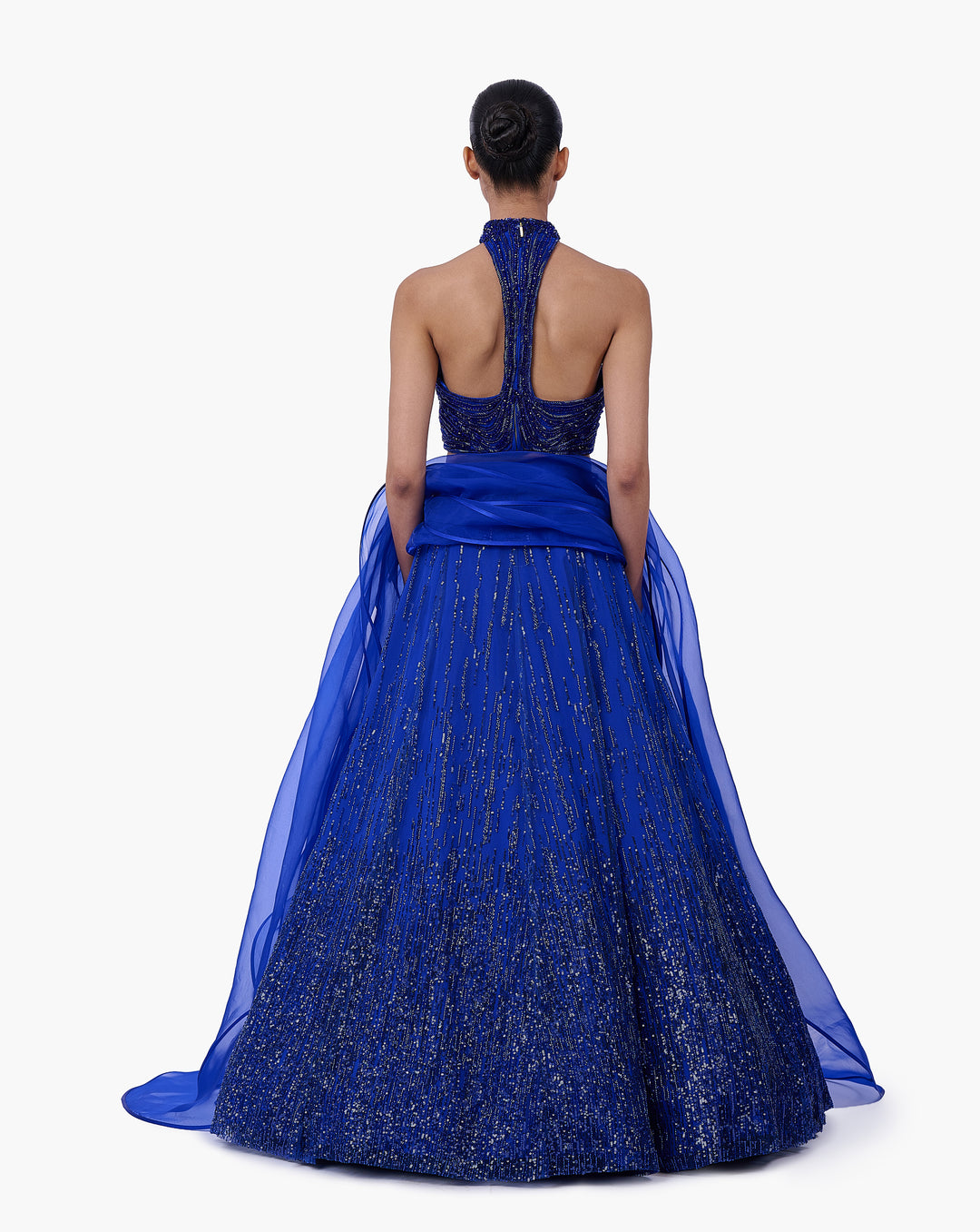 The Draped Panel Halter Lehenga