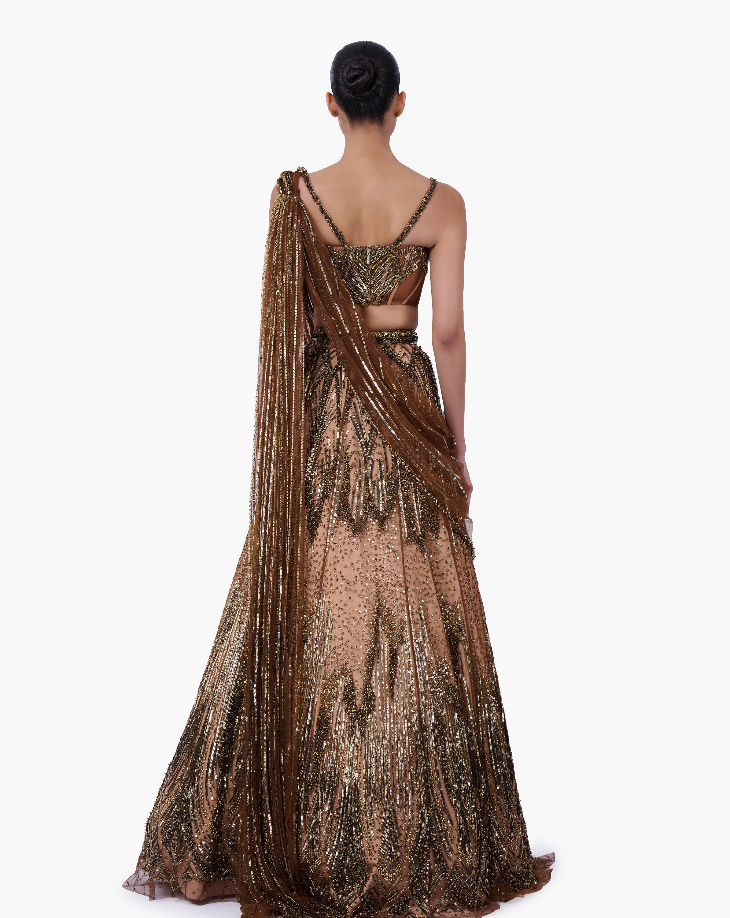 The Gilded Sovereign Saree Lehenga