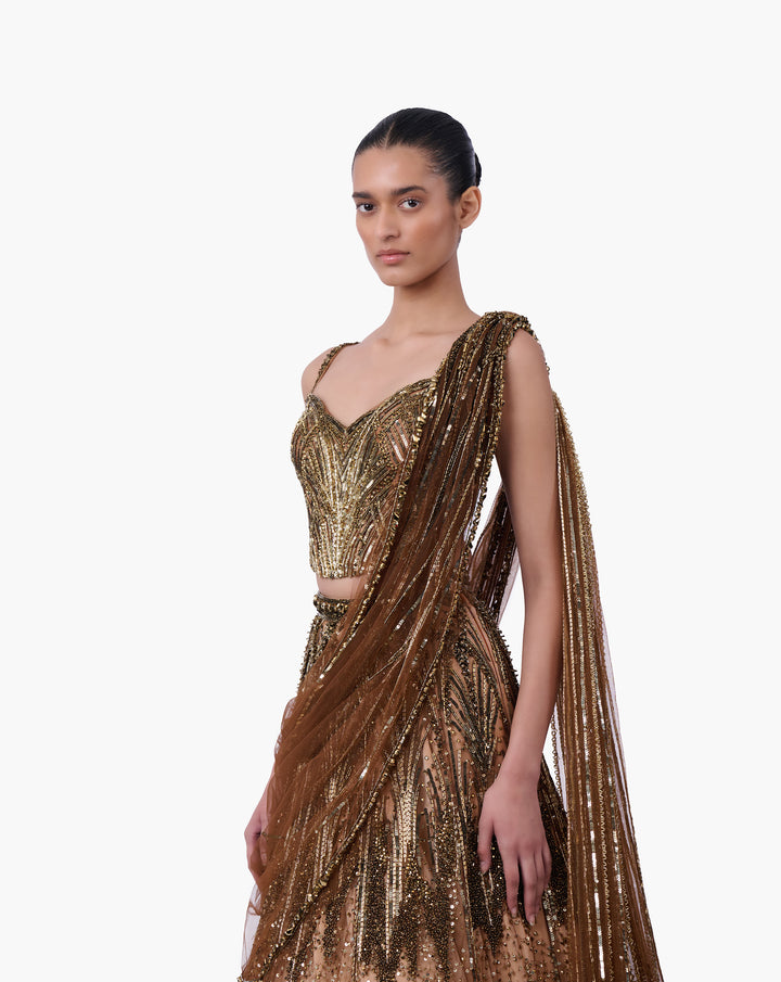 The Gilded Saree Lehenga