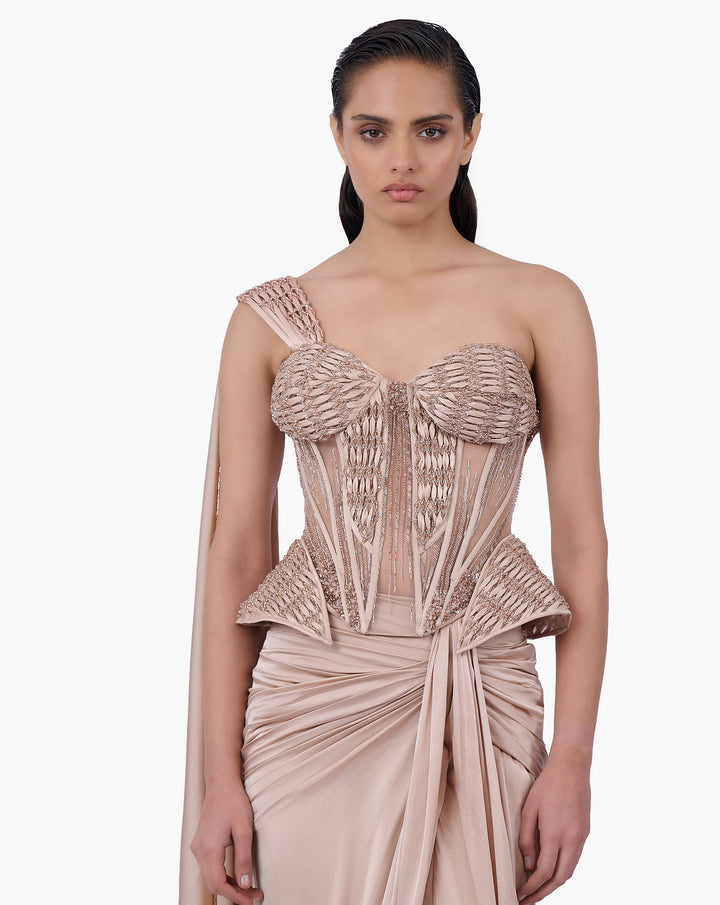 Woven Bodice Crystal Skirt