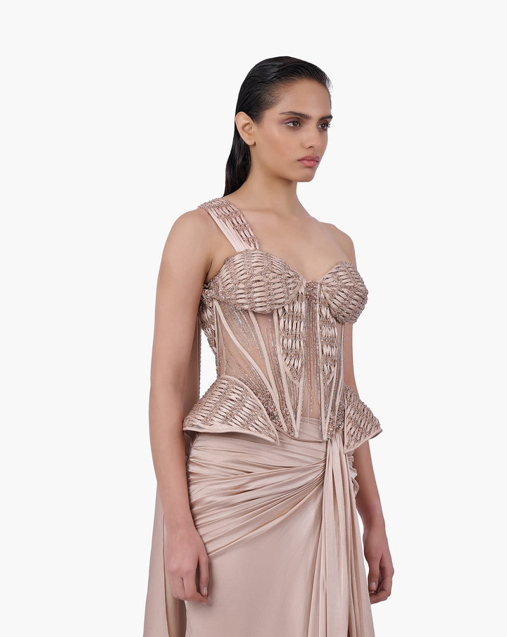 Woven Bodice Crystal Skirt