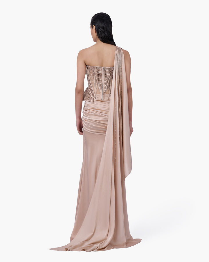 Woven Bodice Crystal Skirt