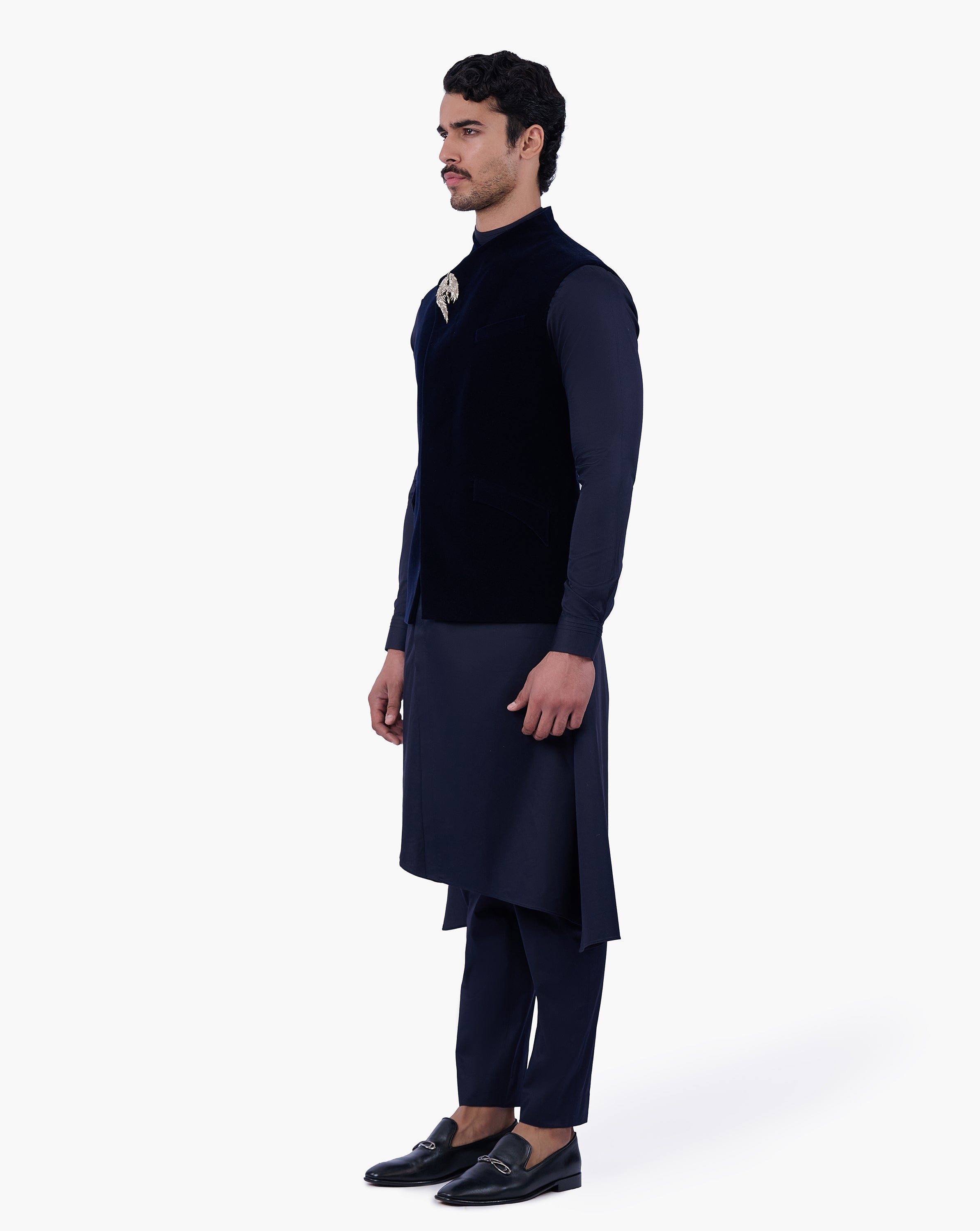 Midnight Velvet Eclipse Nehru Jacket