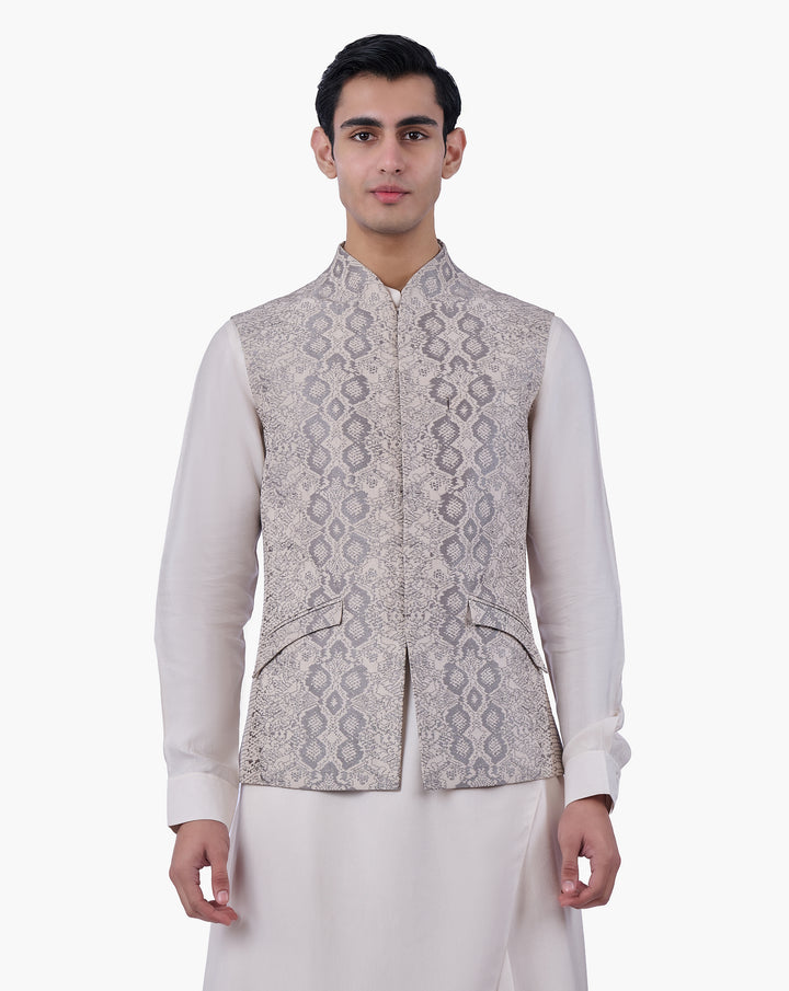 Silver Scale Nehru Jacket