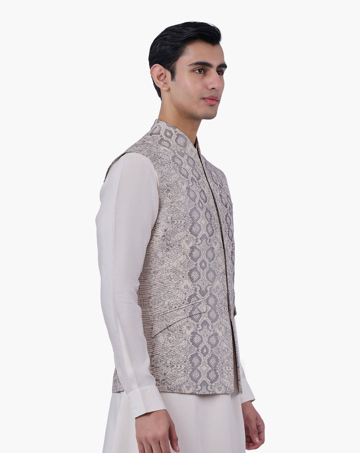 Silver Scale Nehru Jacket