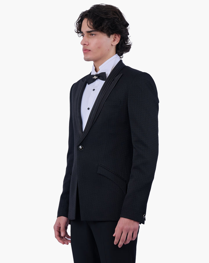 Tonal Geometric Jacquard Tuxedo