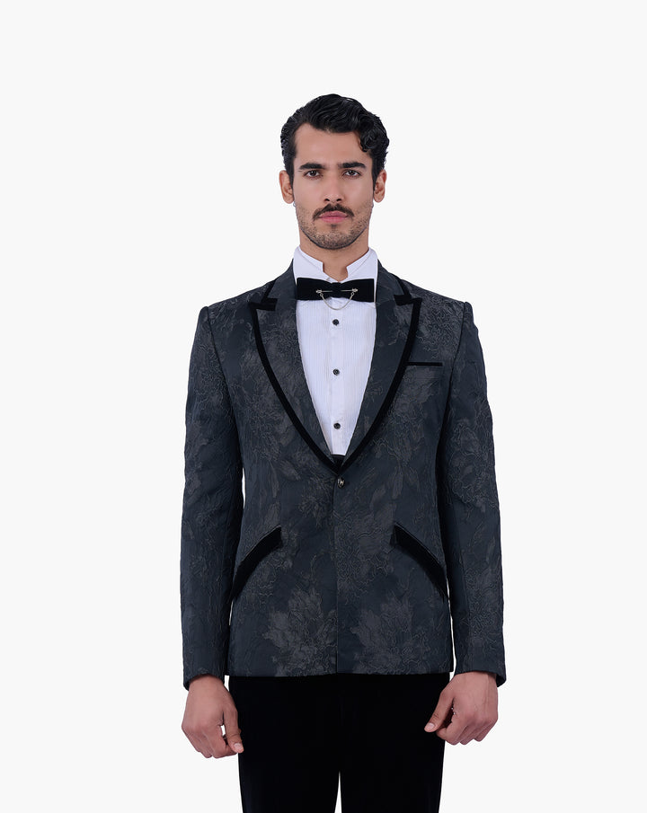 Floral Textured Brocade Tuxedo