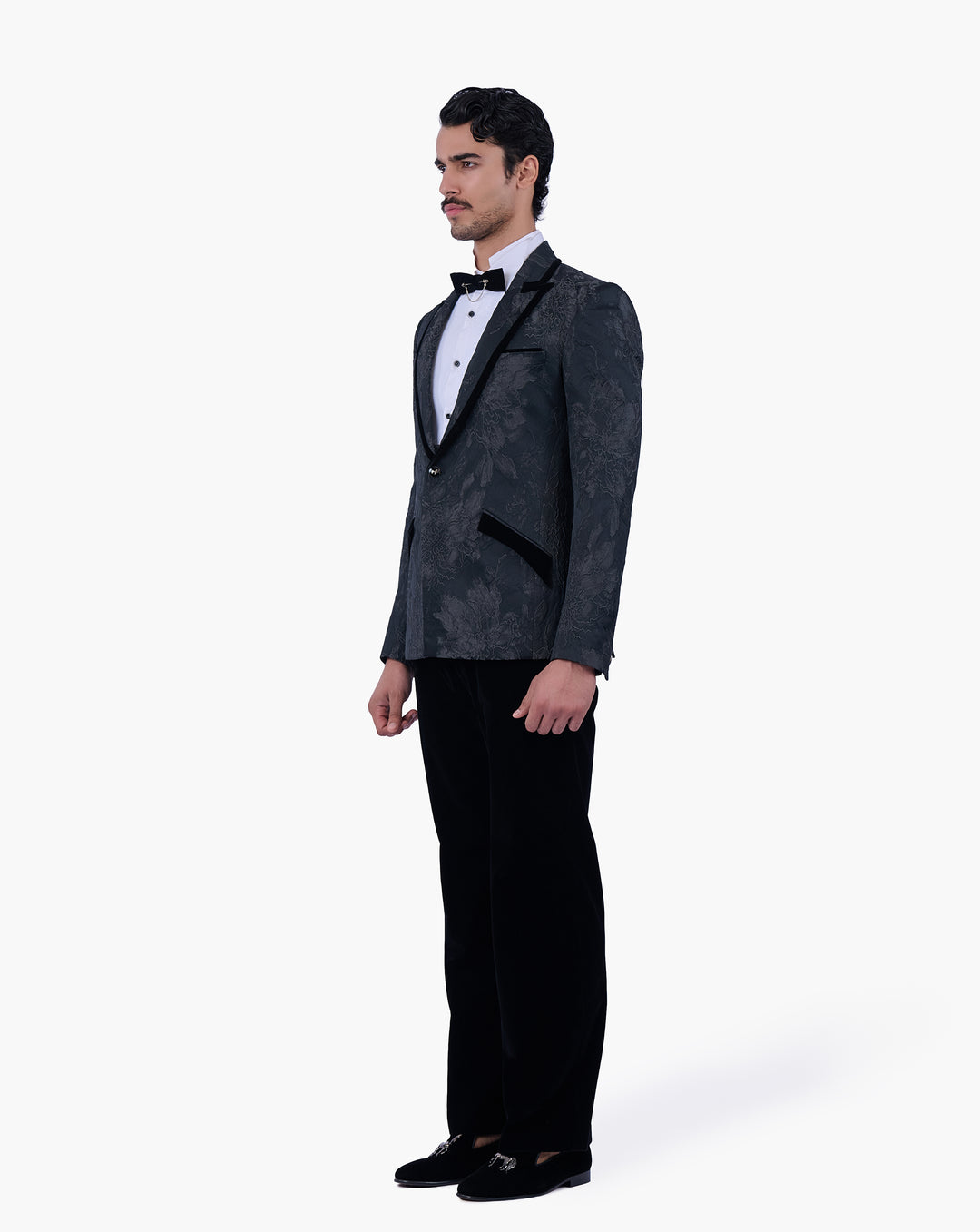 Floral Textured Brocade Tuxedo