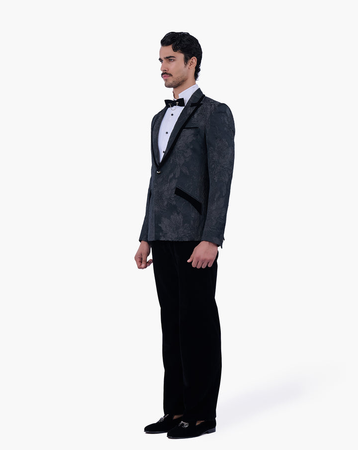 Floral Textured Brocade Tuxedo