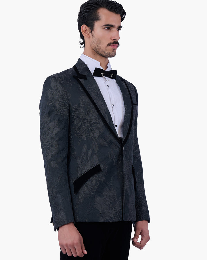 Floral Textured Brocade Tuxedo
