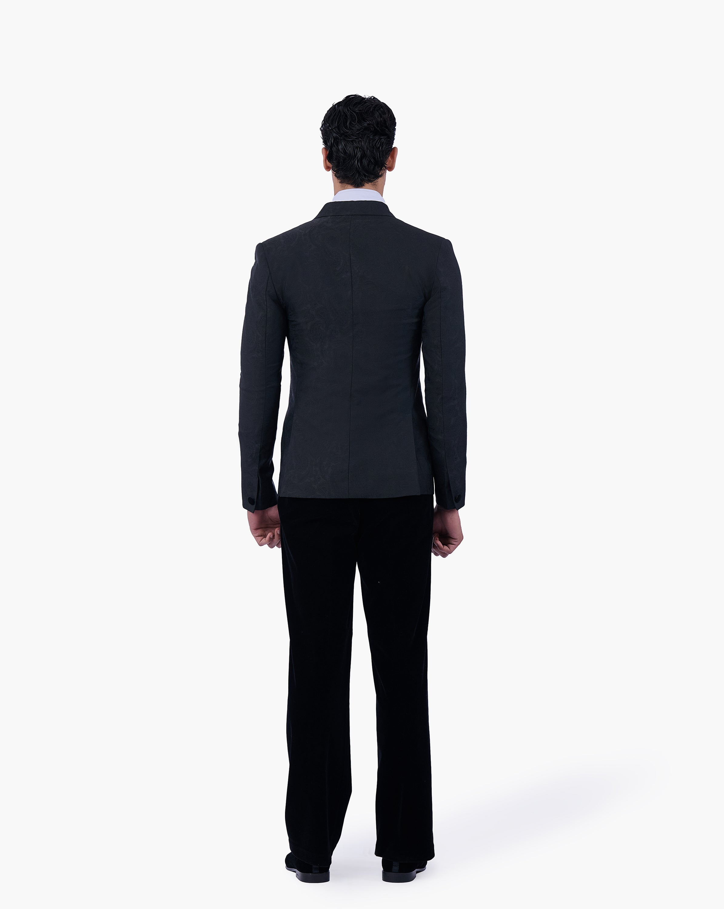 Tonal Paisley Double-Breasted Tuxedo