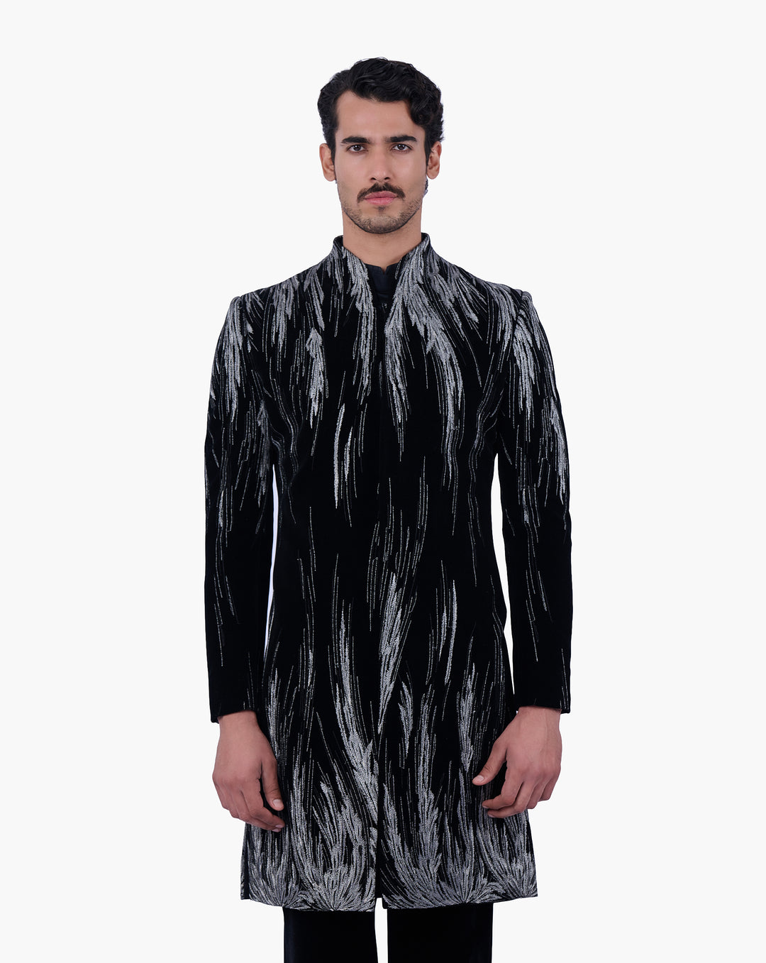 Black Velvet Celestial Wing Sherwani