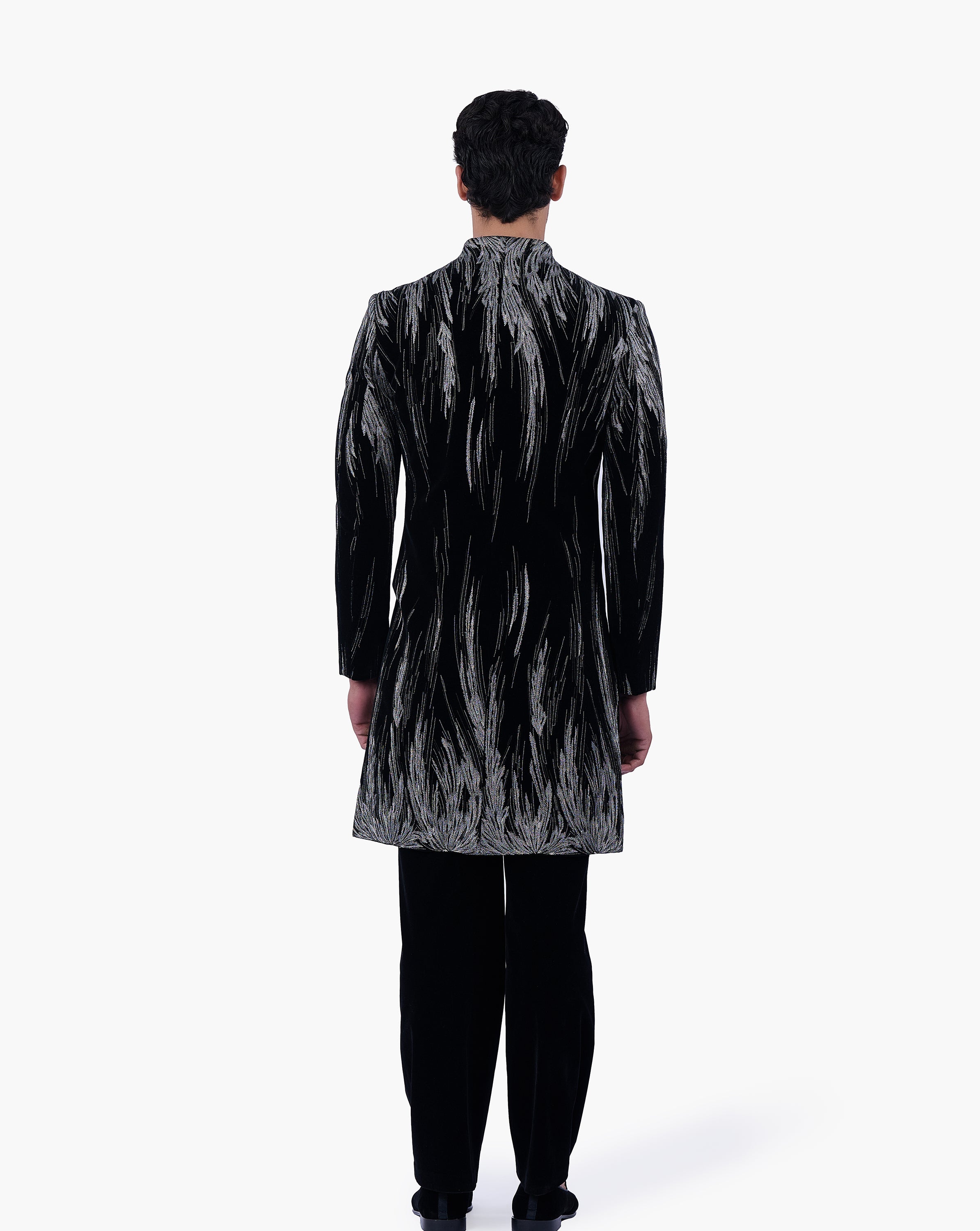 Black Velvet Celestial Wing Sherwani