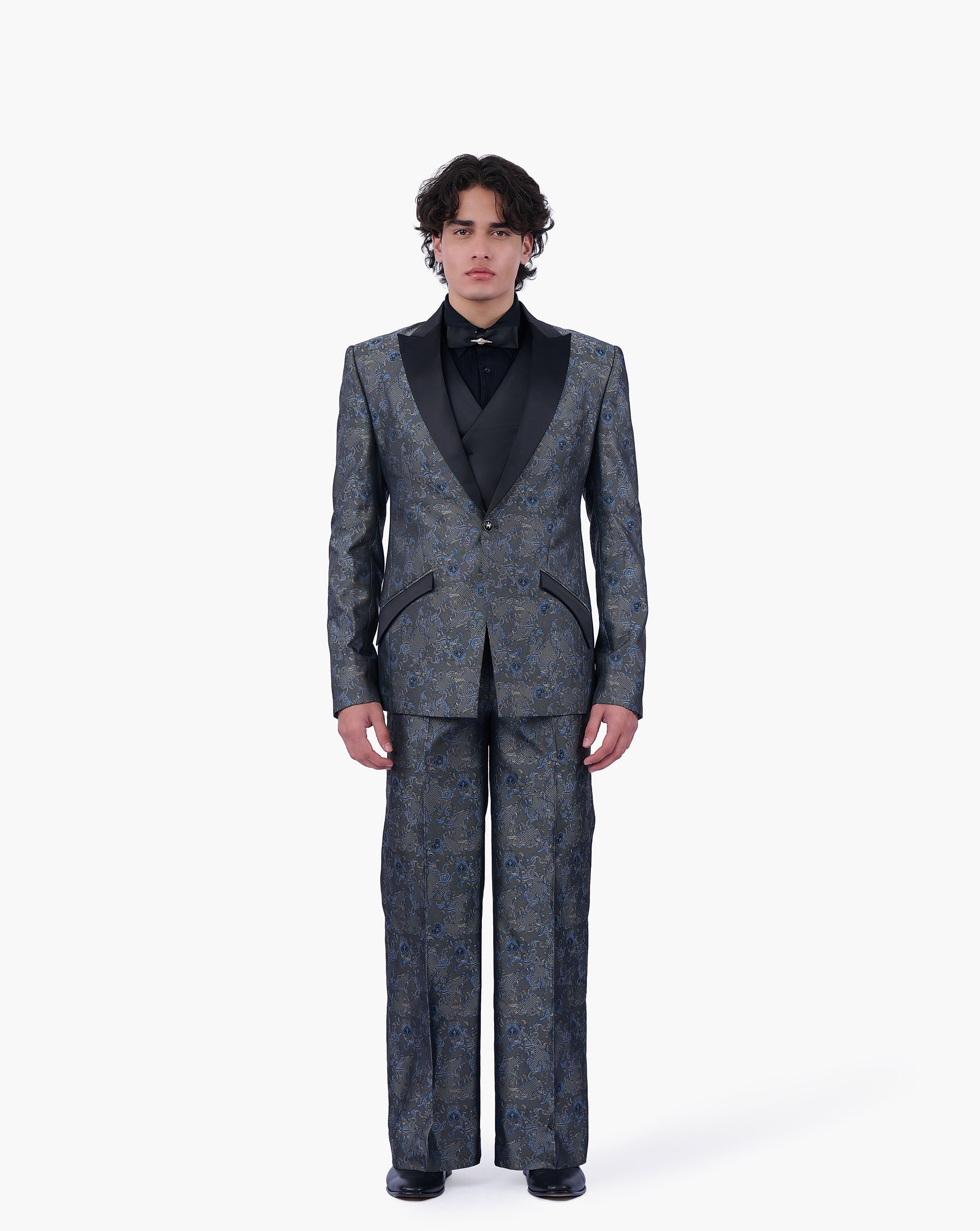 Metallic Paisley Jacquard Trousers