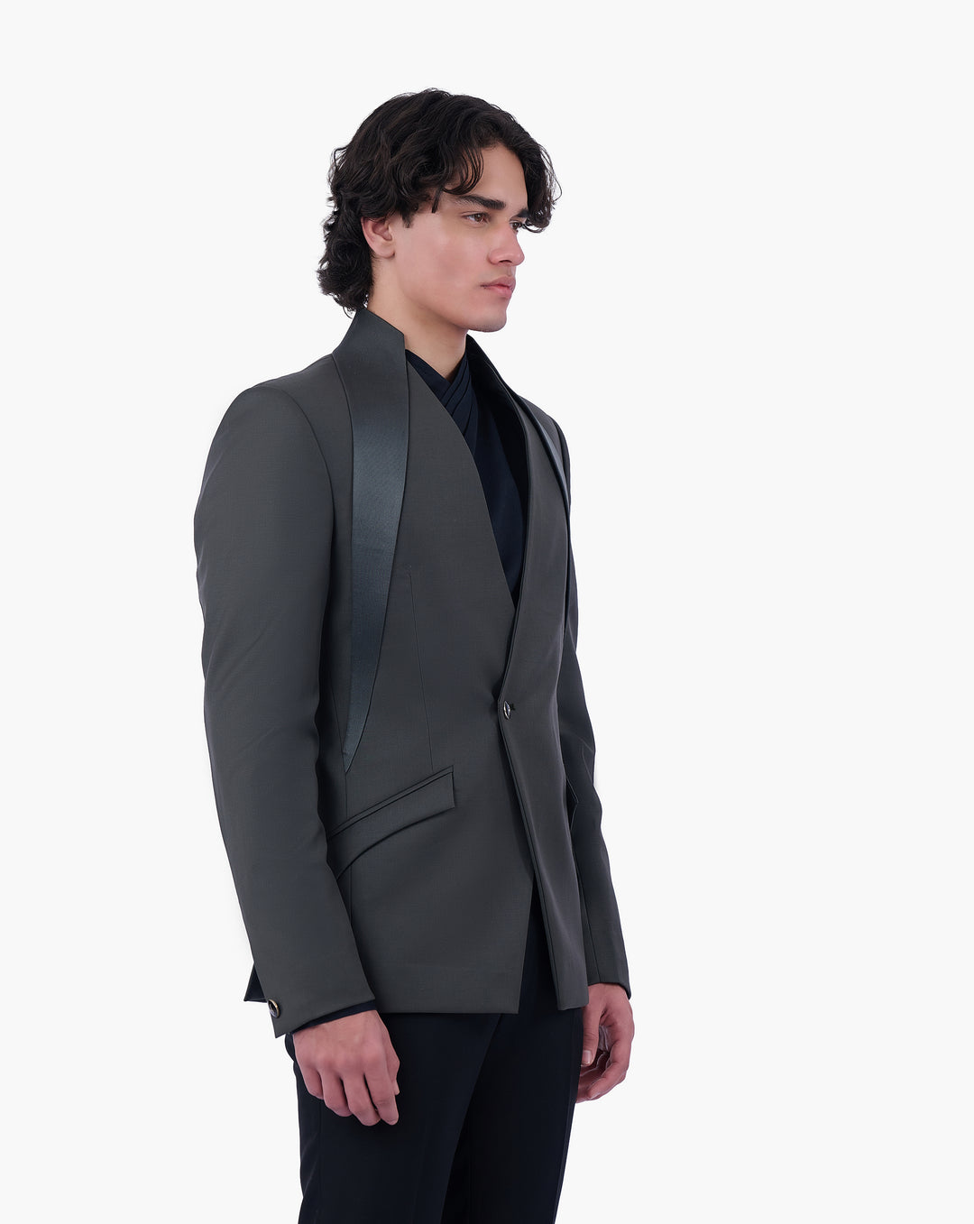 Celestial Night Green Bandhgala