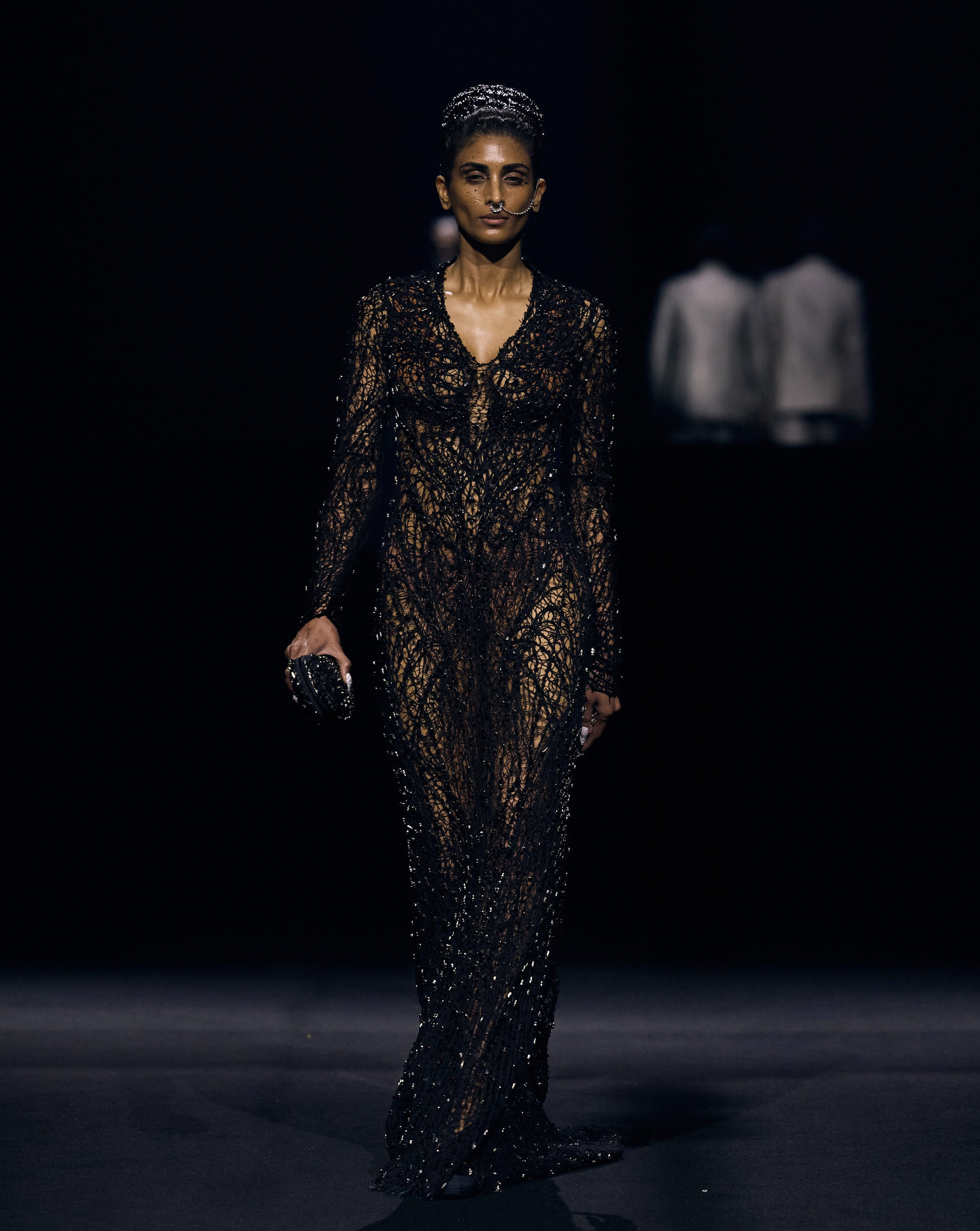 The Noir Web Crystal Gown