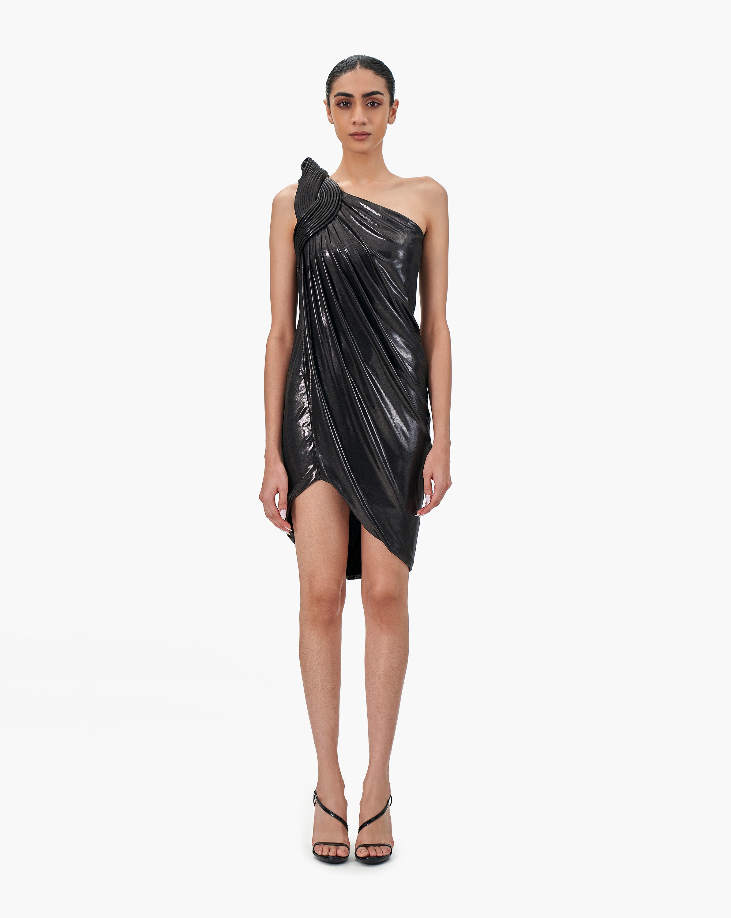 One Shoulder Jersey Draped Cocktail Dress Gaurav Gupta Official