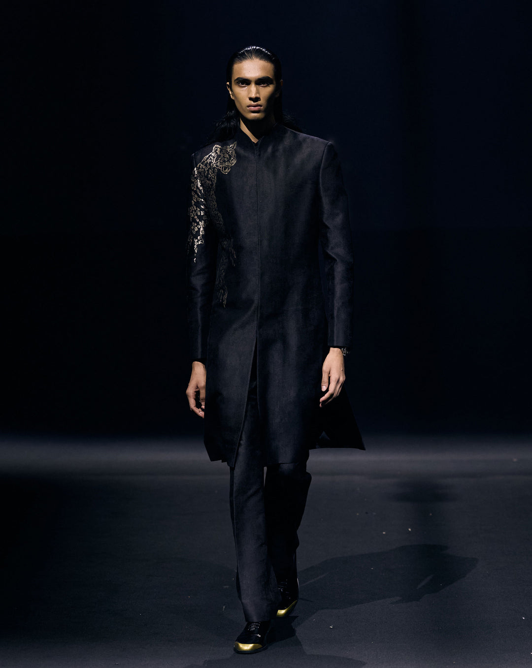The Leopard Jacquard Long Jacket