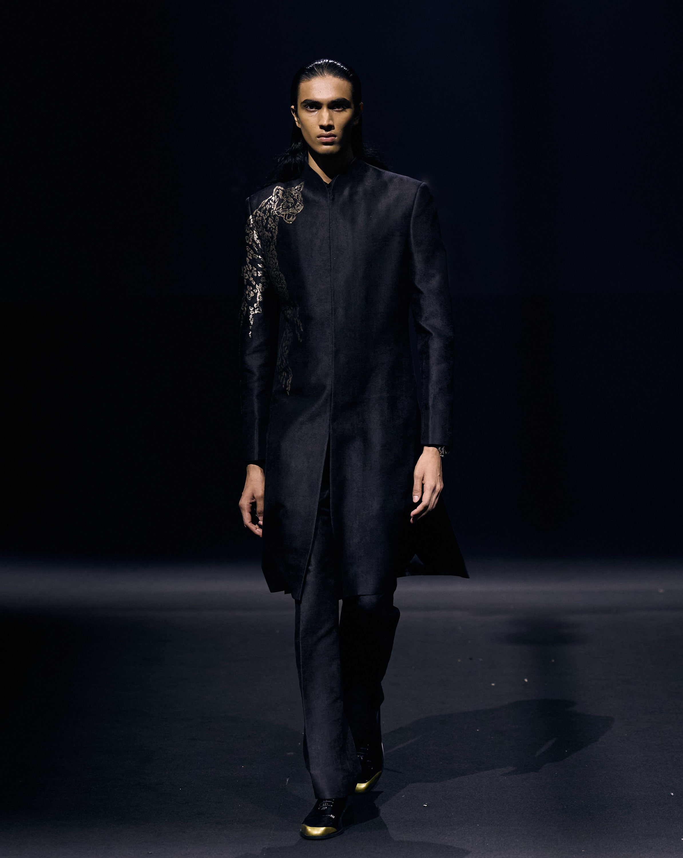 The Leopard Jacquard Long Jacket