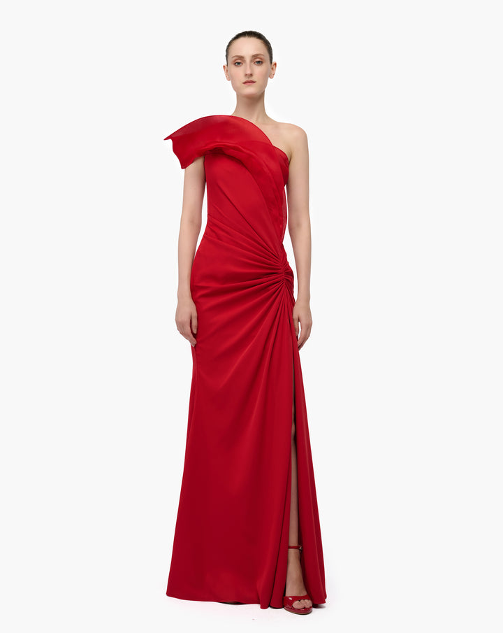 Siren Ruffle Drape Gown