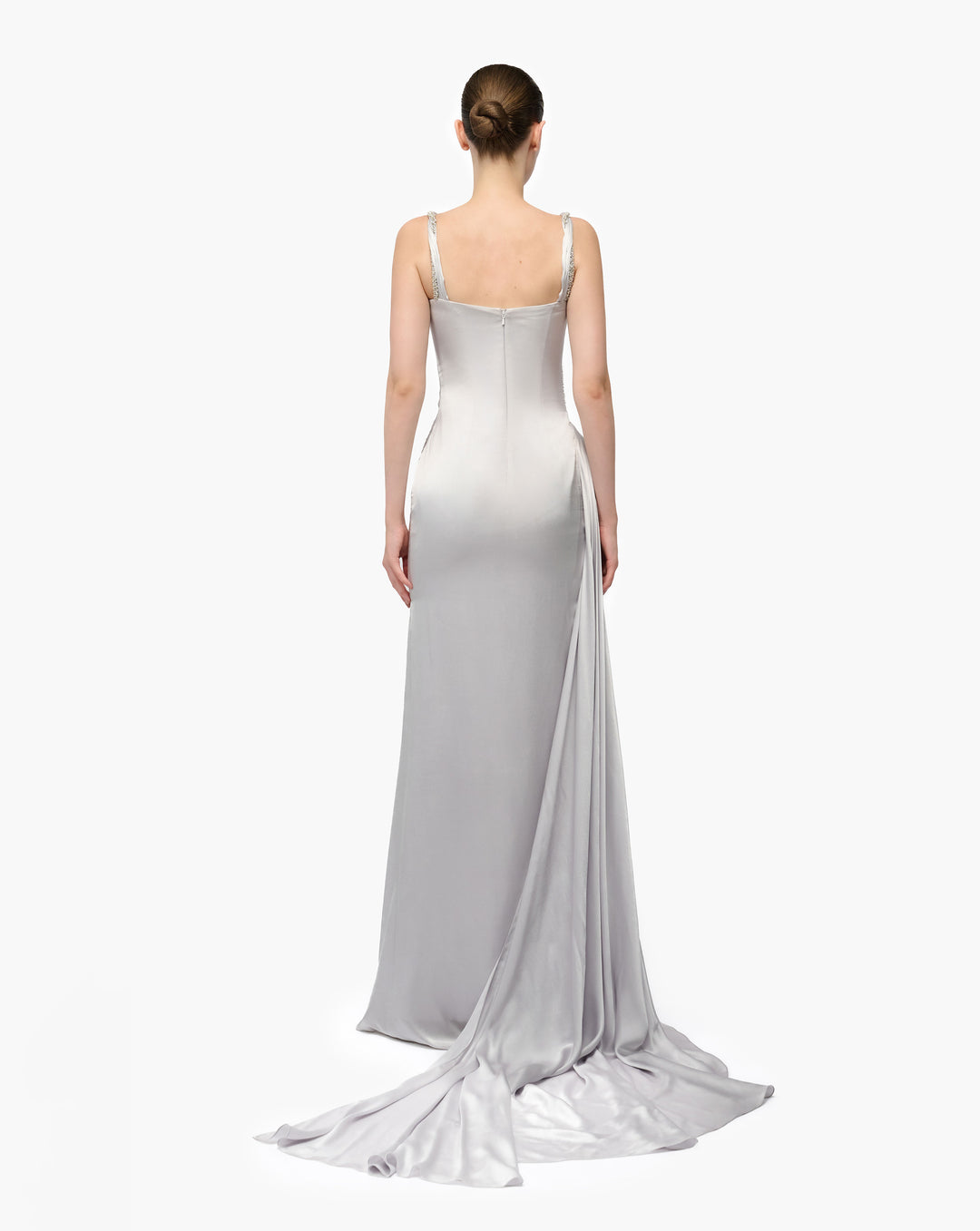 Crystal Bloom Peplum Gown