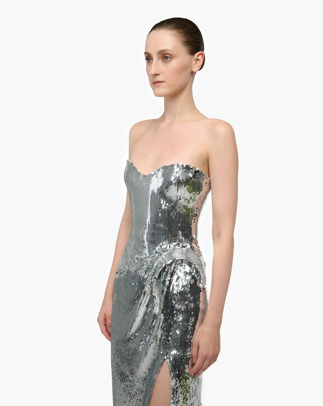 Celeste Peplum Drape Gown