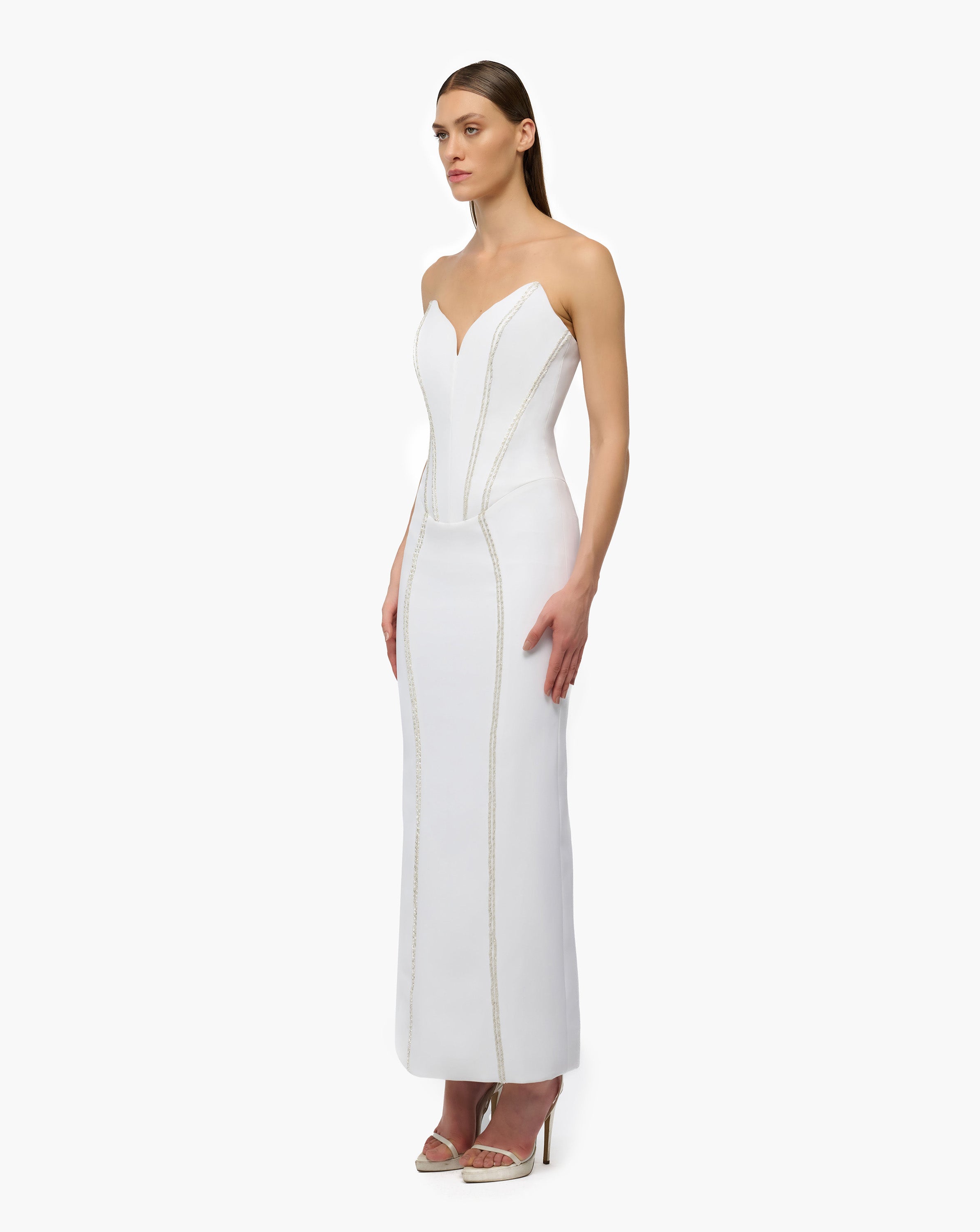 Petal Corset Midi Dress