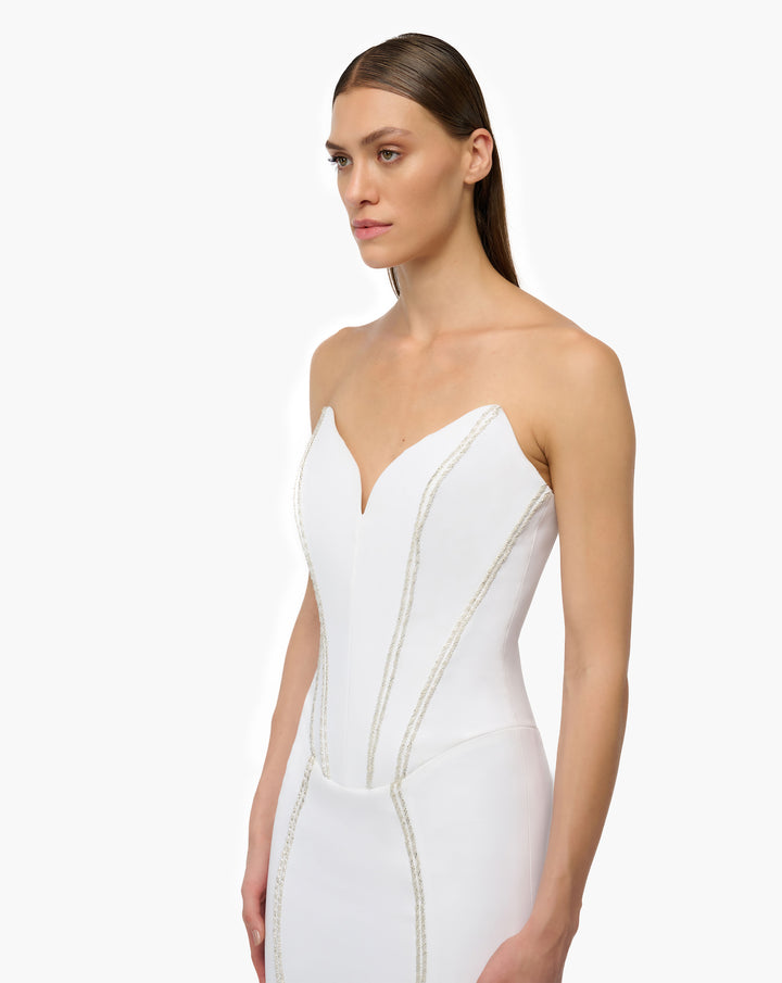 Petal Corset Midi Dress