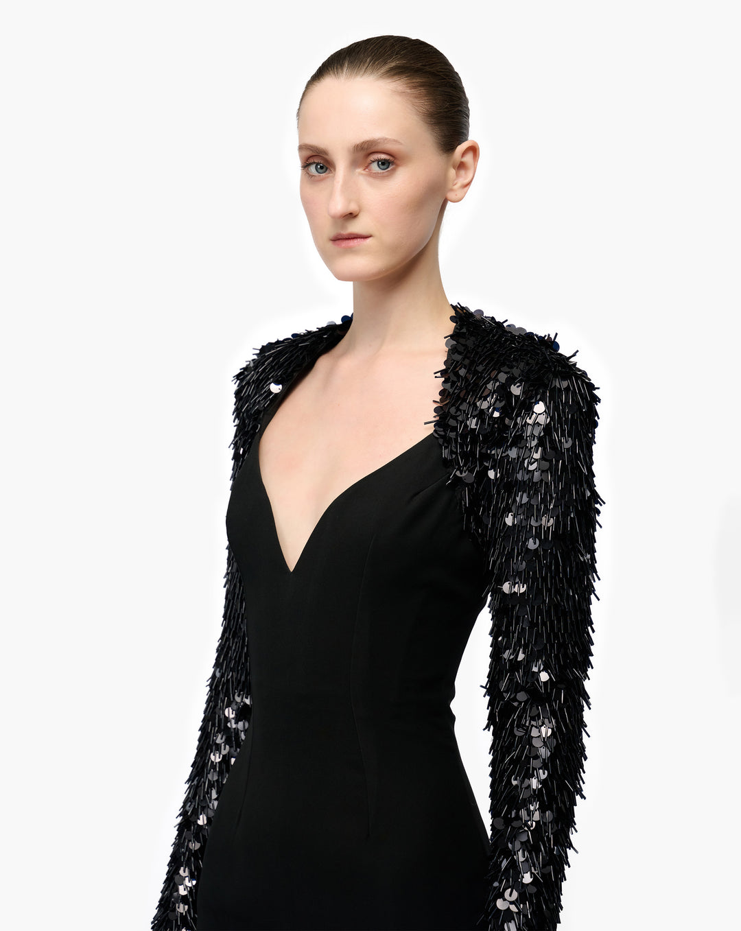 Fringed Sequin Midi Dress