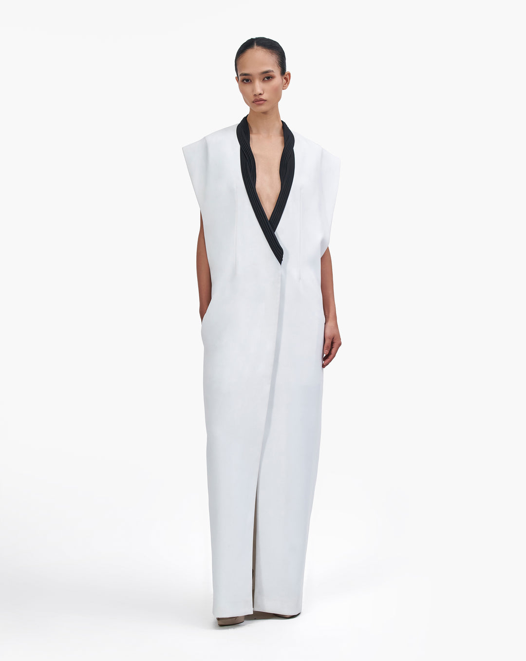 The White Oversized Tuxedo Dress