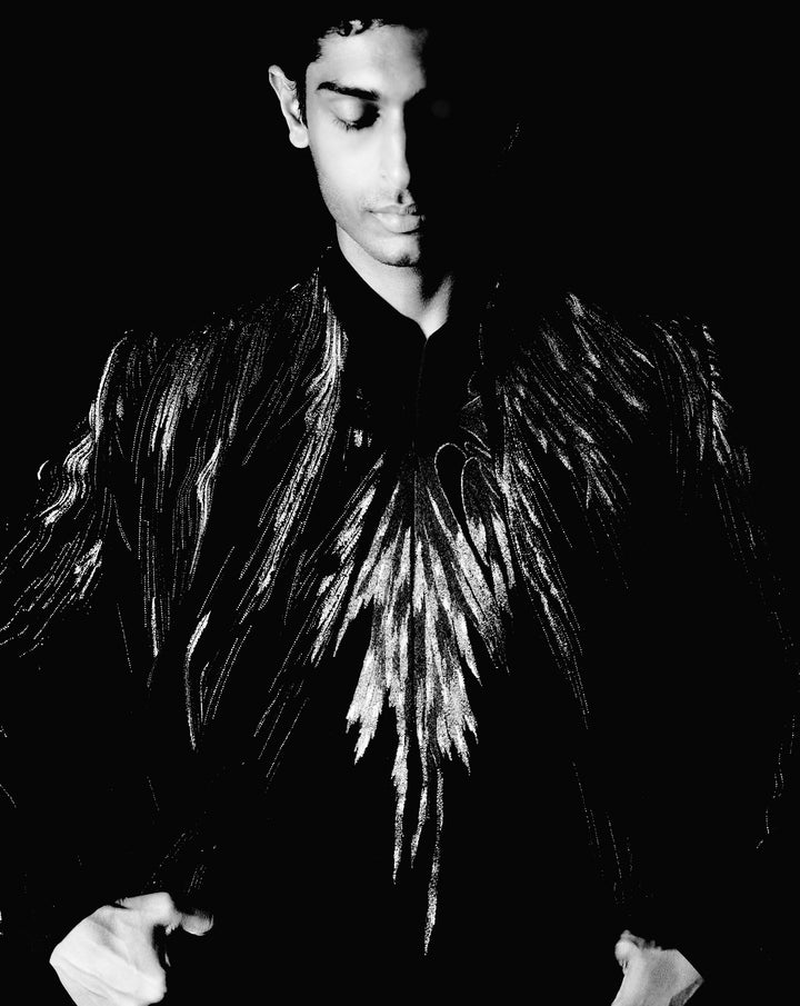 Black Velvet Celestial Wing Sherwani