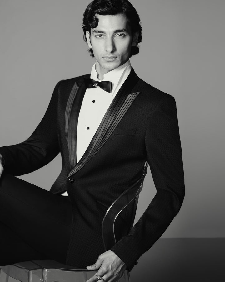 Tonal Geometric Jacquard Tuxedo