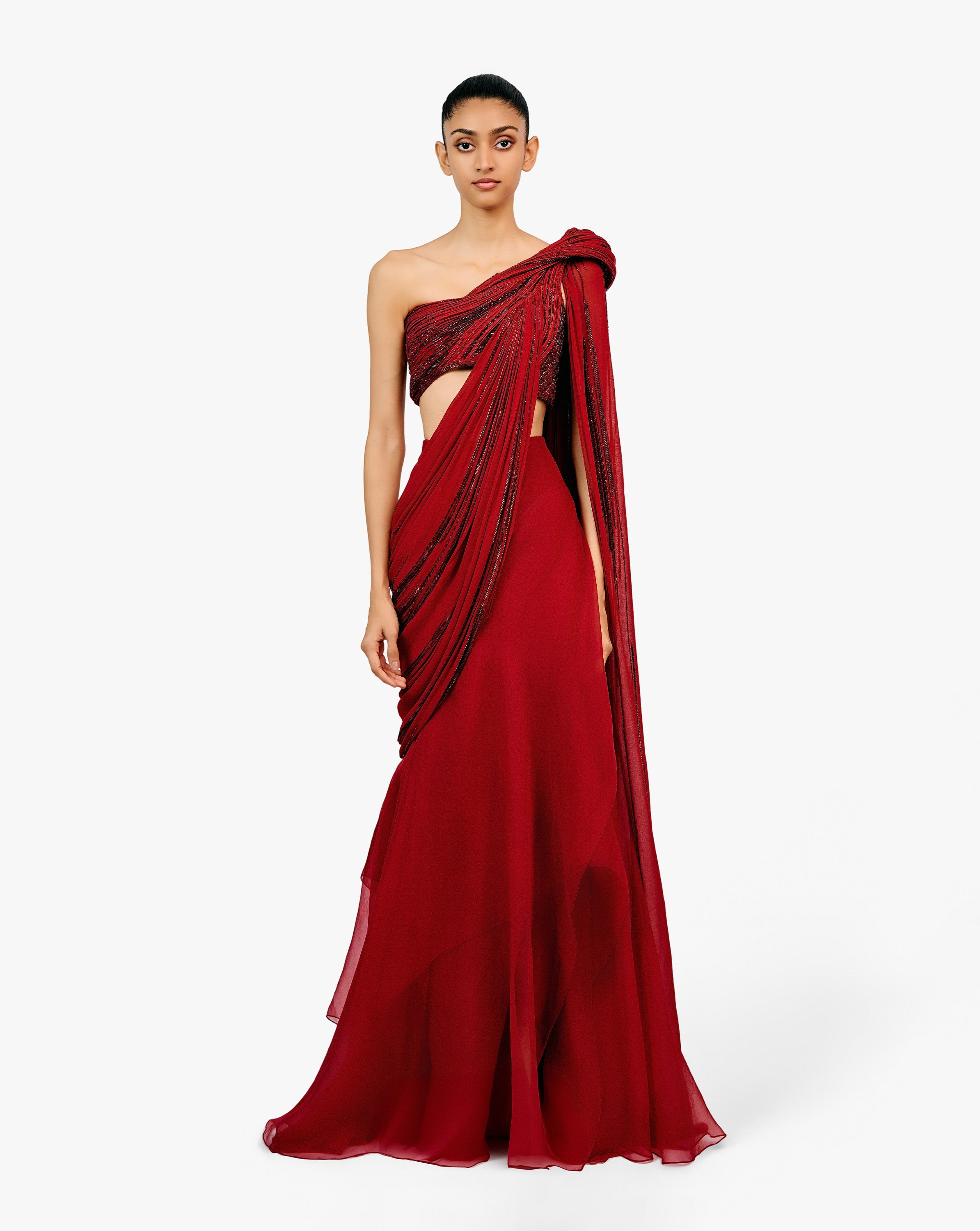 The Grecian Draped Saree Lehenga