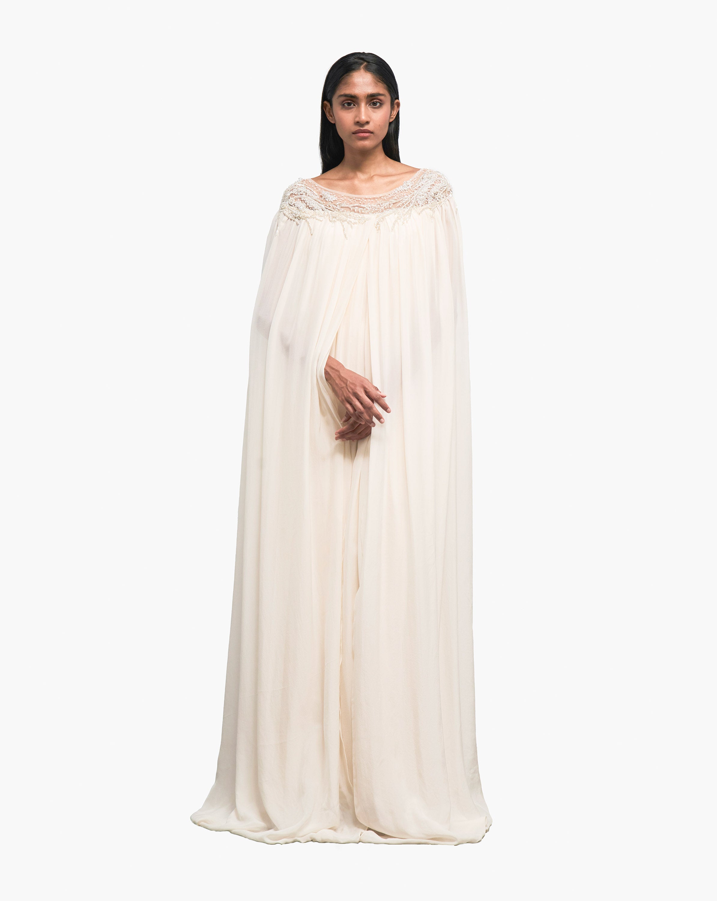 The Pearl White Waterfall Gown