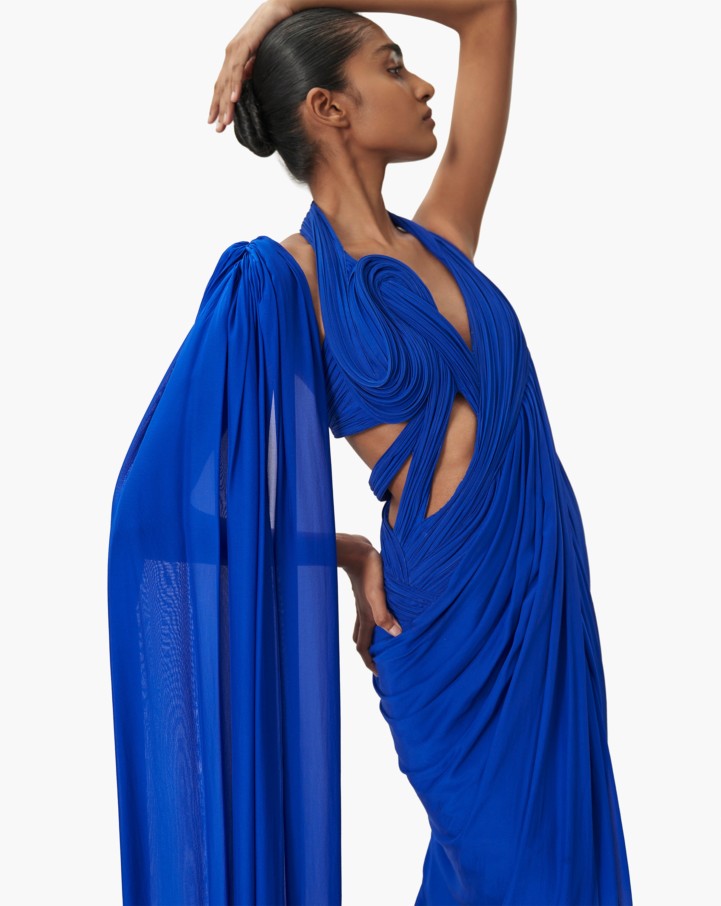 The Celestial Tide Saree Gown