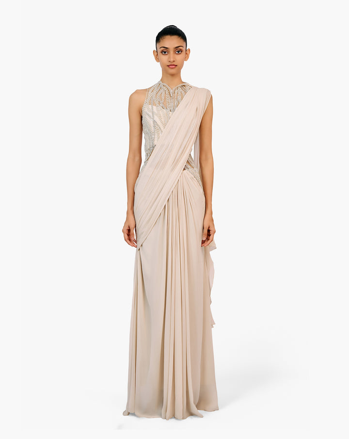 The Anatomical Pearl Saree Gown